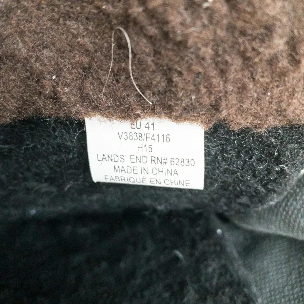 Lands' End Duck Boots Mens 8D Brown Suede Insulated Snow Winter Rubber Suede
